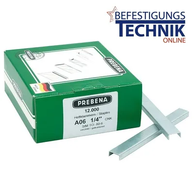Produktbild von Prebena Klammern A06CNK A 80/06mm verzinkt für 1XR-A16 1GP-A16 KL-01 12M