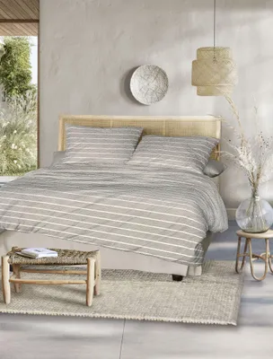 Produktbild von Irisette Easy Soft-Seersucker Bettwäsche 135x200 Streifen beige weiß 8548-80