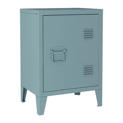Zdjęcie produktu dla Szafka nocna 'Inari' z uchwytem do drzwi lewa stal 57 x 40 x 30 cm szaroniebieska
