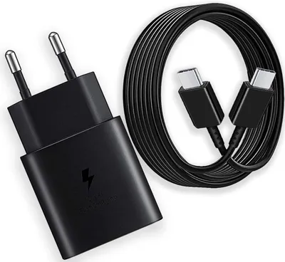 Image de Chargeur Rapide 25W + Câble USB-C 1M pour Samsung Galaxy A16 A17 A37 A36 A57 A56 A07 - Noir