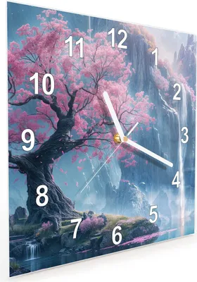 Produktbild von Wanduhr aus Glas mit Motiv Zauberhafte Landschaft- 30 x 30 cm - inkl. Aufhängesystem
