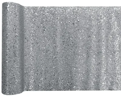 Produktbild von Tischläufer silber glitzer 3 m x 28 cm