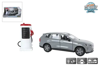 Obrázek produktu pro Kids Globe Traffic Volvo EX90 13,5cm kov zpětný chod+dobíjecí stanice na bat. světlo,zvuk v krabičce