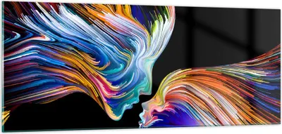 Produktbild von Bilder auf glas - Abstraktion modern - 100x40cm - Glasbilder - Wandbilder - Kunstdruck - zum Aufhängen bereit - Wanddekoration aus Glas - Glas Bilder - Wandbild auf Glas - Einteilig - GAB100x40-3709