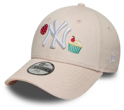 Productafbeelding van New Era kinderpet MLB 9FORTY met voedselprint, New York Yankees, lichtroze, voor kinderen
