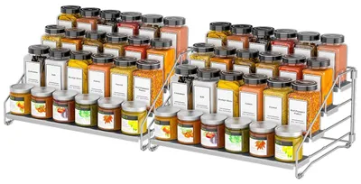 Productafbeelding van Kruidenrek, 4 niveaus, verstelbare keukenorganizer, zonder boren, set van 2