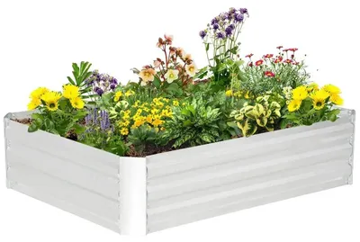 Produktbild von Gartenbeet, verzinkter Stahl, 120 cm x 90 cm x 30 cm, ergonomisches Design, Unkrautverhütung, einfache Montage