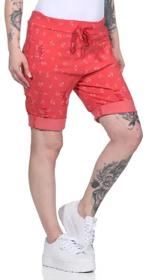 Produktbild von Chinoshorts Kurze Damen Sommer Hose 36 38 40 42 44 maritime Bermuda Anker Look
