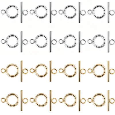 Productafbeelding van Knelsluitingen - 30 sets van 18K verguld roestvrij staal - voor het zelf maken van kettingen en armbanden - zilverkleurig