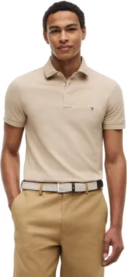 Immagine prodotto di Camicia polo da uomo Tommy Hilfiger, manica corta, modello 1985, vestibilità slim fit, color beige (batique khaki), taglia M