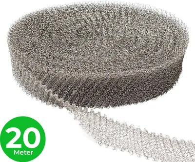 Produktbild von VerminBuster Mäusenetz 20 Meter x 5 cm – Rattennetz – Edelstahl-Abwehrnetz – Stoßfugengitter