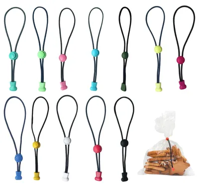 12er-Set verstellbare Beutelclips, wiederverwendbar, bunt