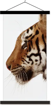 Produktbild von MuchoWow® Textilposter Nahaufnahme eines Tigers 60x120 cm mit schwarzem Rahmen - Magnete