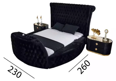 Produktbild von Bett schwarz Chesterfield modernes Hotelbett Doppelbett modernes Polsterbett