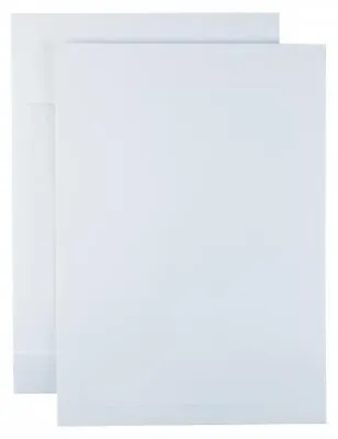 Produktbild von Kaenguruh B4 Faltentasche, Ormypack weiss/blau 130g,mit Haftklebung Abdeckstreifen,Stehboden und Faltenbr. 40 mm