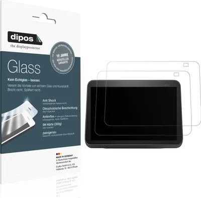 Produktbild von 2x Schutzfolie für Amazon Echo Show 8 2nd Gen matt - Anti-Shock 9H Folie dipos Glass Kunststoffglas