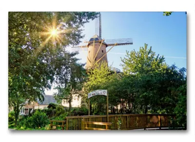 Produktbild von Premium Textil-Leinwand 90x60cm quer Kalkar, Stadtwindmühle von 1770 | Wandbild, HD-Bild auf Keilrahmen, Fertigbild auf hochwertigem Vlies, Leinwanddruck von Peter Roder