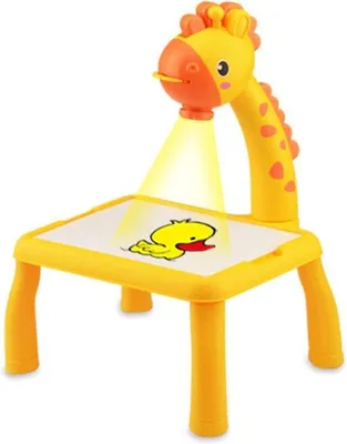 Obrázok produktu pre Detský projektor s kresliacou tabuľou pre deti v montessori škôlkach so zvukovými efektmi, napájaný na batérie, pre chlapcov a dievčatá od 3 rokov.