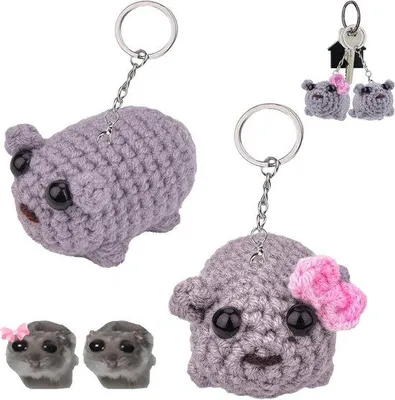 Productafbeelding van Famanu knuffelhamster met sleutelhanger - Handgemaakt en schattig