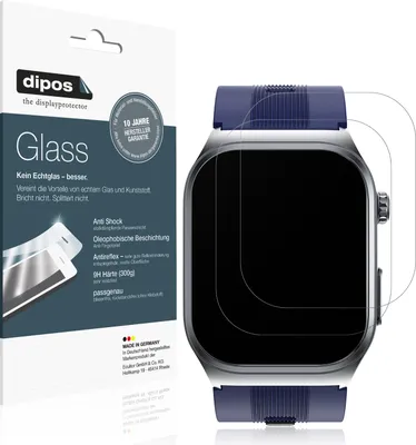 Produktbild von 2x Schutzfolie für Rogbid Rowatch D1 matt - Anti-Shock 9H Folie dipos Glass Kunststoffglas