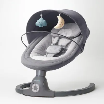 Produktbild von Elektrischer Babyschaukler – Babyschaukel – Beruhigung für Babys – Mit Bewegungssensor – 60 x 66 x 110 cm – Grau