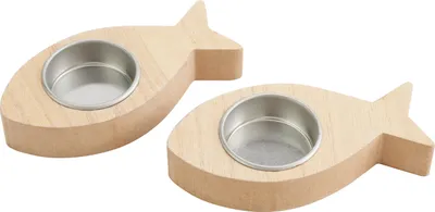 Produktbild von VBS Teelichthalter Fisch 2er Set 3.8 cm Innen 4.3 cm Außen 5.5 cm Breite