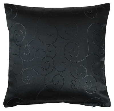 Produktbild von Kissenbezug 50x50 cm schwarz Damast Circle Deko Kissenhülle m. Reißverschluss