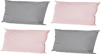 Produktbild von JACK 4x Outdoor Lounge Kissen 30x50cm viele Farben Dekokissen inkl. Füllung Wasserfest Sitzkissen Garten Stuhl, Farbe:2x Grau - 2x Rosa