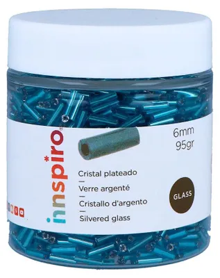 Glas-Rotstuin, versilbert, blau, 95 g, 1,80 x 6 mm