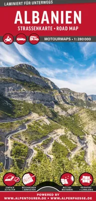 Produktbild von MoTourMaps Albanien Auto- und Motorradkarte 1:280.000