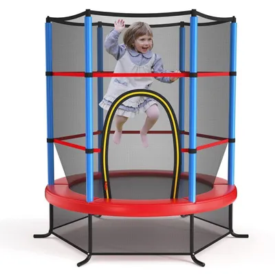Produktbild von Trampolin Ø165 cm mit Sicherheitsnetz & Randabdeckung Blau