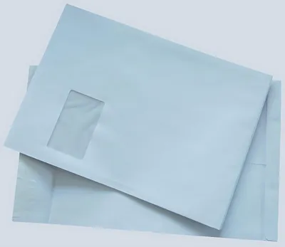 Produktbild von Faltentasche, C4, mit Fenster, Haftklebung, weiß, 120g, 20mm
