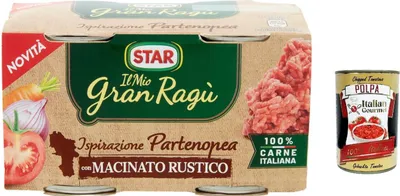 Produktbild von 12x Il mio Gran ragù Star Ispirazione partenopeo Mit rustikalem Boden tomatensauce 2x 100g sauce Tomatensuppe + Italian gourmet polpa 400g