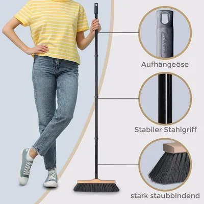 Produktbild von Stoffbindende Besen mit Stiel und weichen Borsten (30 cm breit)