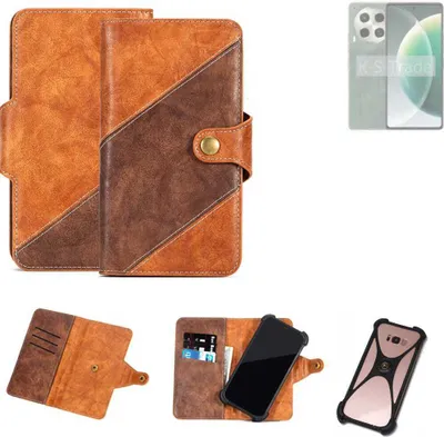 Produktbild von K-S-Trade Handyhülle Schutzhülle Bookstyle Case Wallet-Case kompatibel mit Tecno Camon 30 5G Cover Klapphülle Kantenschutz Smartphone dunkelbraun