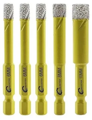 Zdjęcie produktu dla Koronka wiertnicza diamentowa 6/8/10/12 mm do płytek granitu marmuru 5 sztu