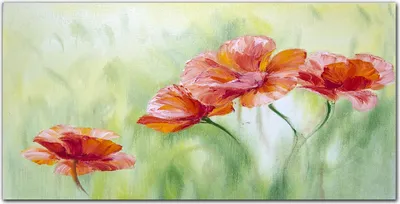 Produktbild von Coloray Bild aus Leinwand 140x70 Leinwand Dekoration - Blumen Pflanzen Mohn