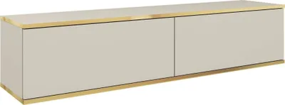 Produktbild von MOEBLO TV-Board Dayn RTV 135 – Lowboard Fernsehtisch TV Bank TV Tisch Fernseher Tisch TV Möbel, RTV-Schrank mit goldenen Einsätzen, hängend (BxHxT): 135x30x32 cm - Beige