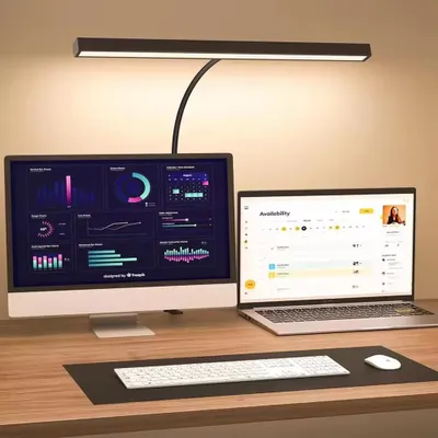 Produktbild von LED Schreibtischlampe Klemmbar Verstellbar Tischlampe 3 Farbtemperaturen Dimmbar Augenschutz Leselampe für Büro, Lesen, Lernen
