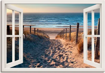 Produktbild von ARTland Leinwandbild Weg zum Nordseestrand, weiß Größe: 70x50 cm