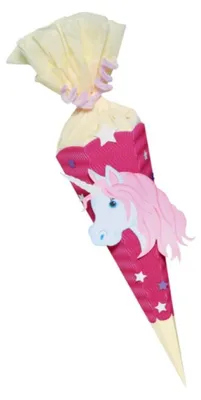 Produktbild von Ursus Schultüte Bastelset Mini Einhorn, sechseckig, Höhe 41 cm, Durchmesser 15 cm, inklusive Bastelanleitung