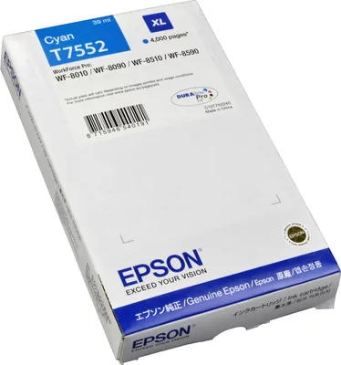 Produktbild von Epson Tintenpatrone XL Cyan, High (L) Yield, Cyan, 39 ml, 1 Stück(e), Einzelpackung