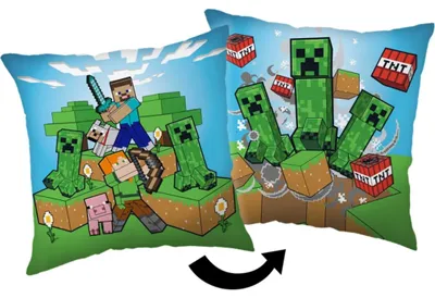 Obrázok produktu pre Vankúš Minecraft (1 kus) Prémiový dekoračný vankúš s digitálnou potlačou na oboch stranách