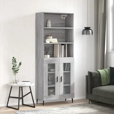 Produktbild von Möbel Highboard Grau Sonoma 69,5x34x180 cm Holzwerkstoff - Kommoden 3189339