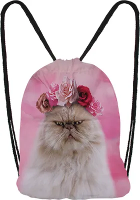 Produktbild von Turnbeutel Katze rosa,  Rucksack Tasche Sportbeutel Schultertasche Kätzchen Tier