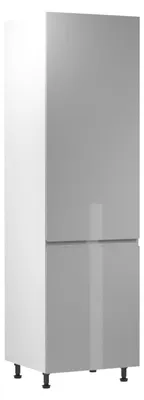 Produktbild von Schrank für Einbaukühlschrank ARBOR – Breite 60 cm, glänzend grau/weiß, rechts