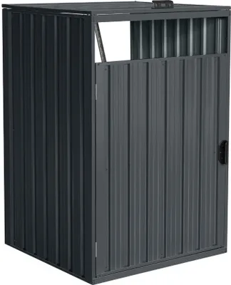 Produktbild von HOME DELUXE - Mülltonnenbox CUBO - Erweiterung - Platz für 1 x 240 Liter Mülltonnen, Farbe: Anthrazit, Witterungsbeständig inklusive Schloss und Schlüssel I Mülltonnenbox Gartenbox