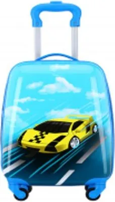 Produktbild von TheTrueC Kinder Trolley Hartschale Rennauto blau