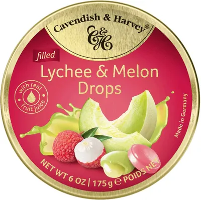 Produktbild von Cavendish & Harvey Filled Lychee & Melon Drops 175g