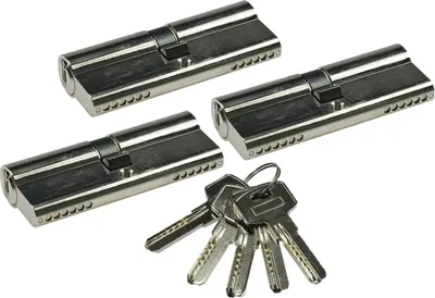 Produktbild von Schließzylinder-Set 3x 80mm (40+40mm) Profil-Zylinder 5 Sicherheits-Schlüssel